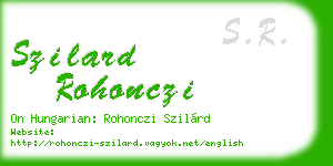 szilard rohonczi business card